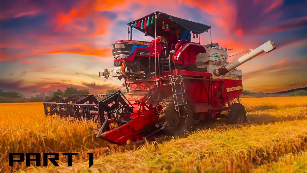 Harvesting Our Paddy Field | Mahindra Arjun Novo 755 DI 4WD Harvester Performance | Part 1