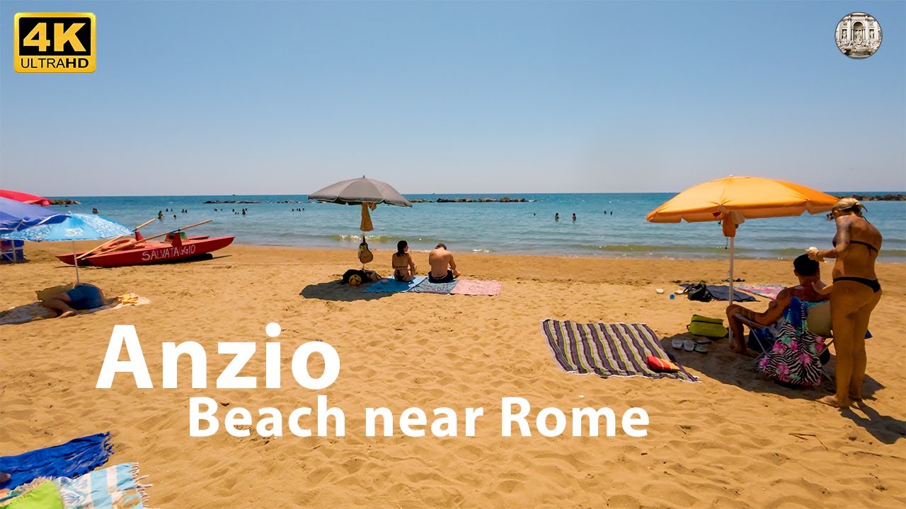 Walking in Anzio city and its Beautiful Beach near Rome - 4k Ultra HD