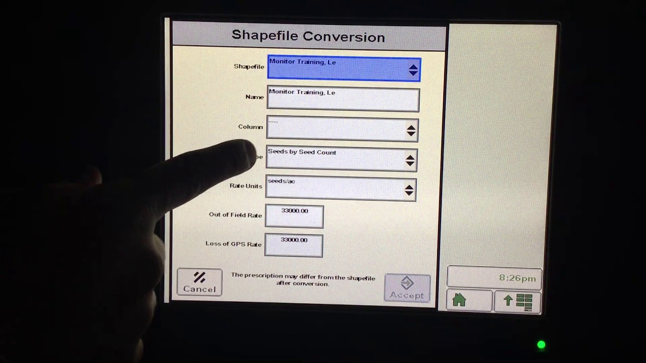 Variable Rate Upload to a John Deere 2630 Monitor