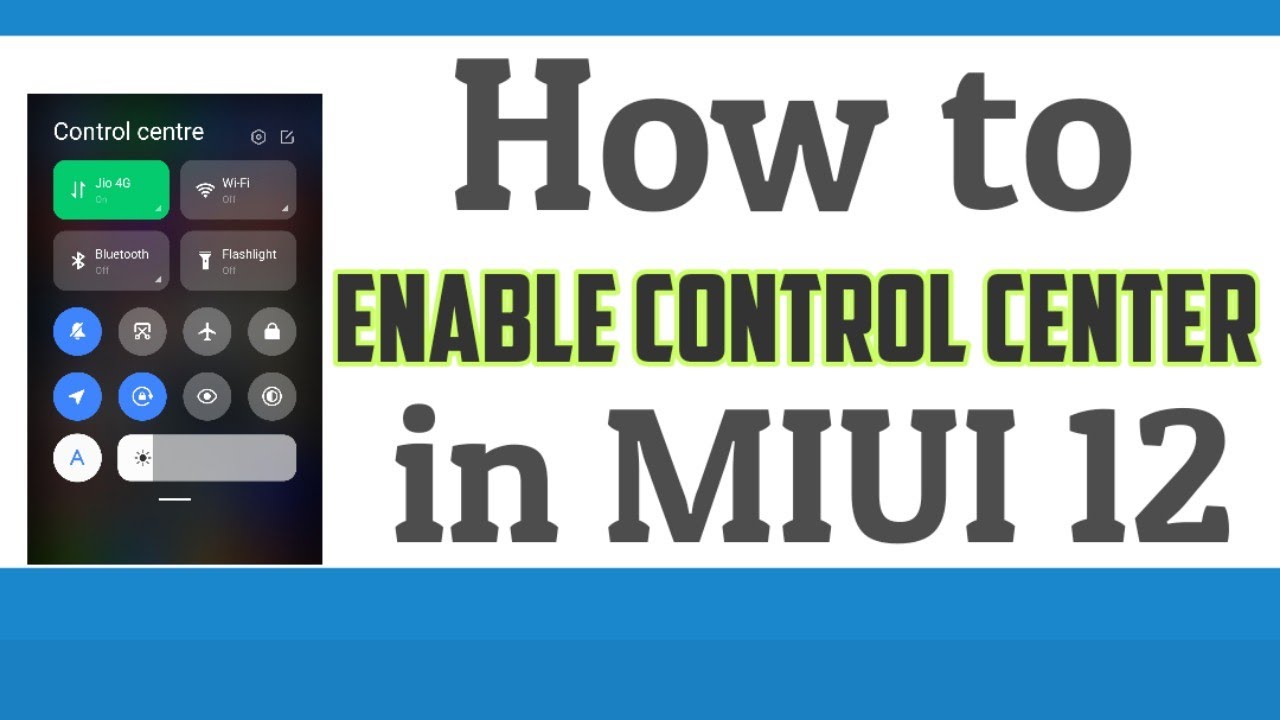 How to enable control centre in Xiaomi mobiles | Miu 12 |