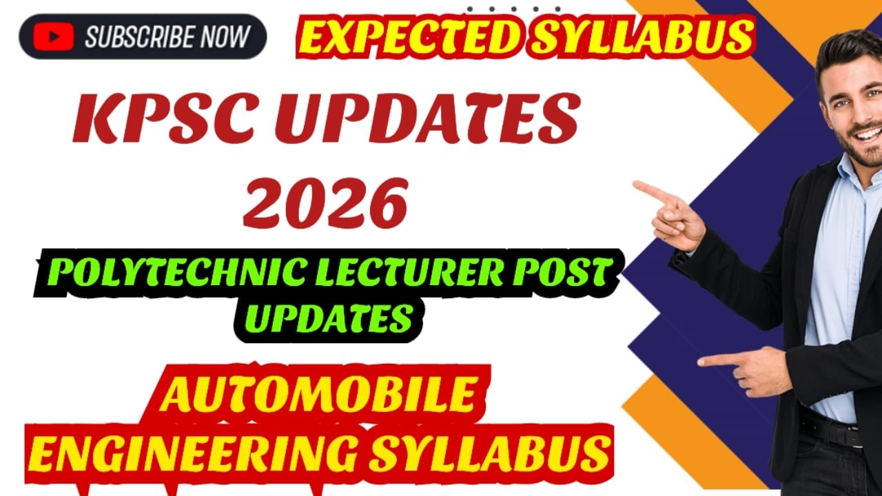 KPSC UPDATES 2026 | AUTOMOBILE ENGINEERING | POLYTECHNIC COLLEGE LECTURER SYLLABUS ( EXPECTED )