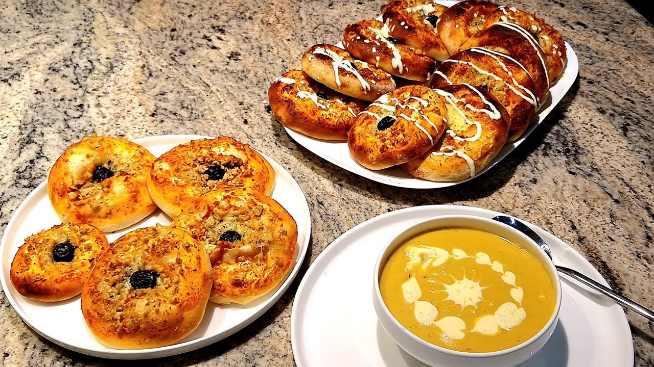 ميني بيتزا 🍕 مع حساء البطاطا با دجاج في هذا البرد هذا واش يوالم نطيبو 
