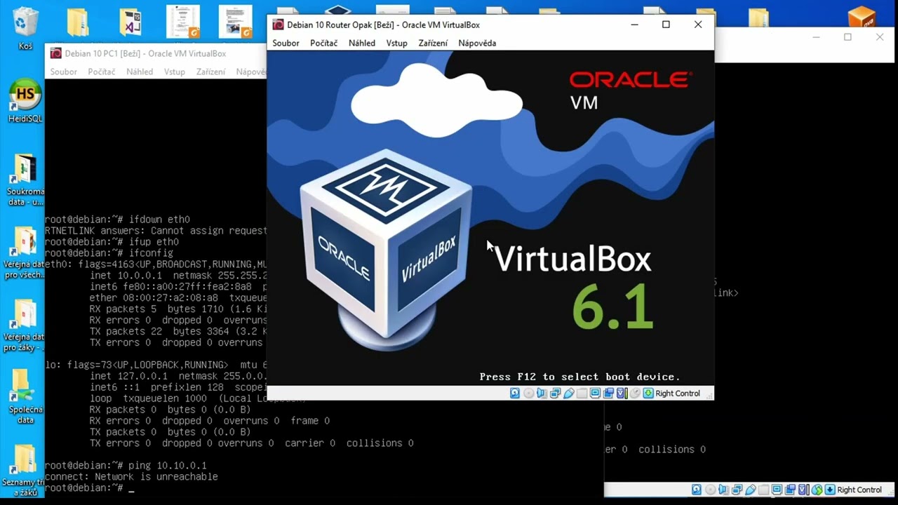 Školní výuka - konfigurace routování - Linux