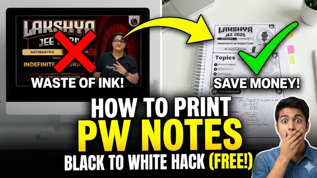 How to print pw notes in white background  | Bs 1 min me printable notes