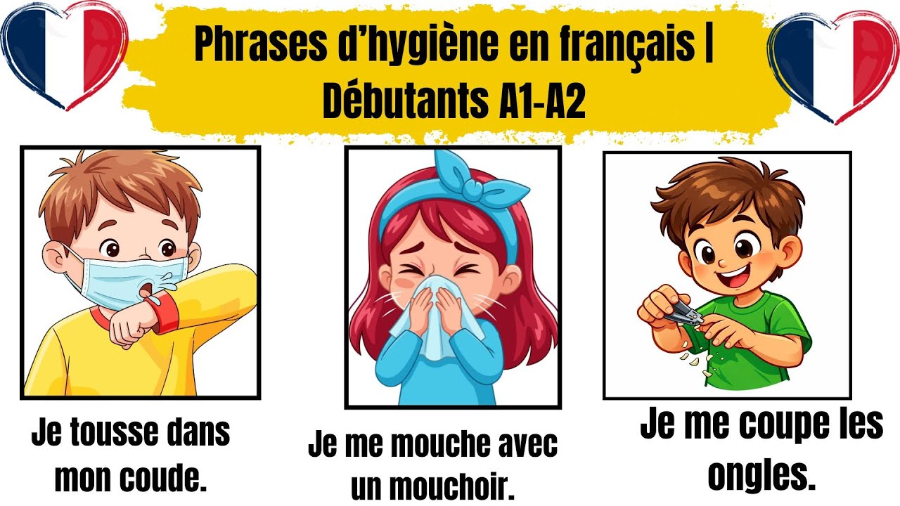 30 phrases d’hygiène en français 🇫🇷 | Français facile A1–A2