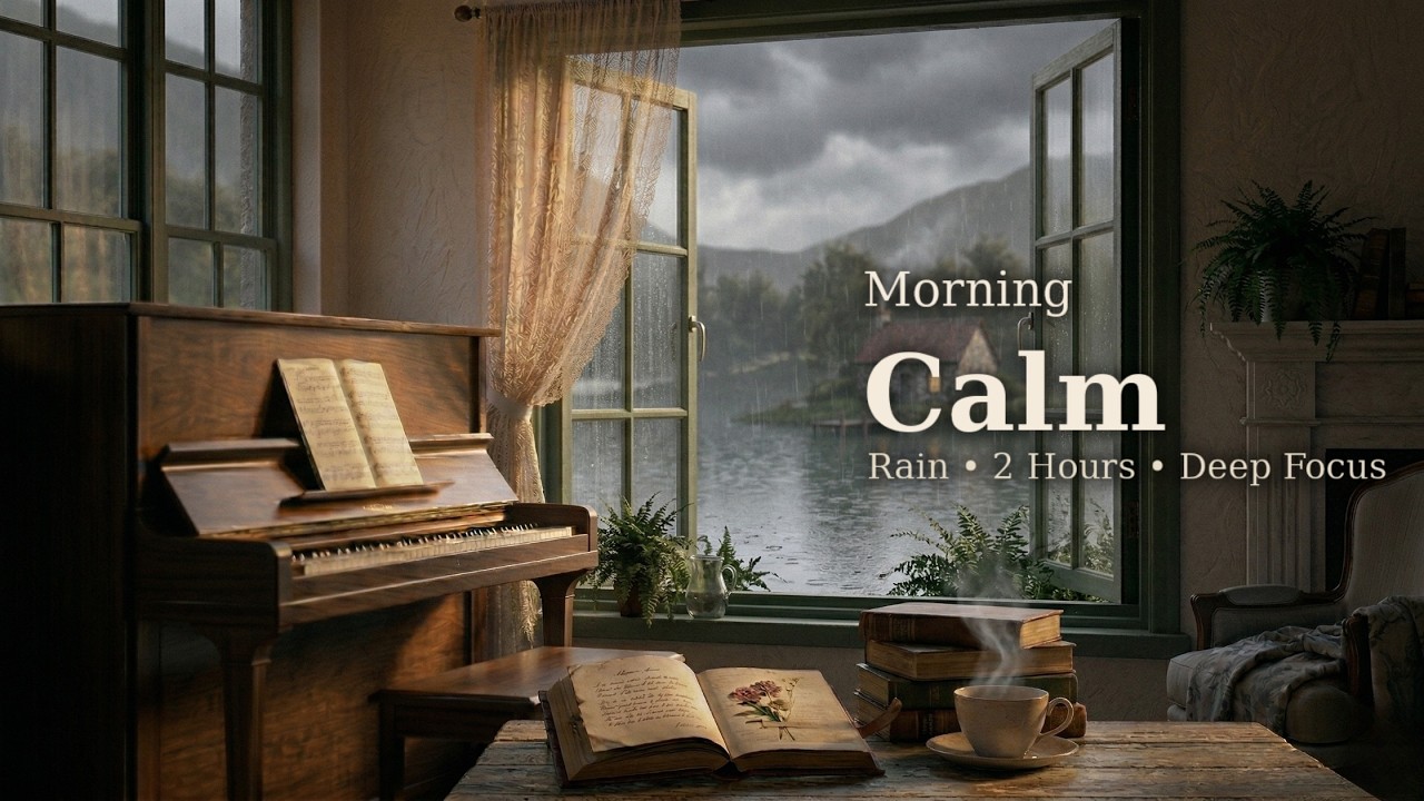 Rainy Morning ☕ Soft Piano & Rain Sounds for Studying, Relaxing & Deep Focus