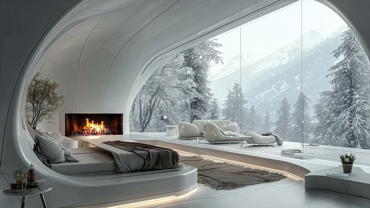 Piano Music with Crackling Fireplace | Warm & Cozy Winter Ambience