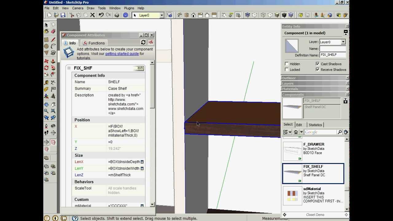 SketchUp Dynamic Components for Cabinets