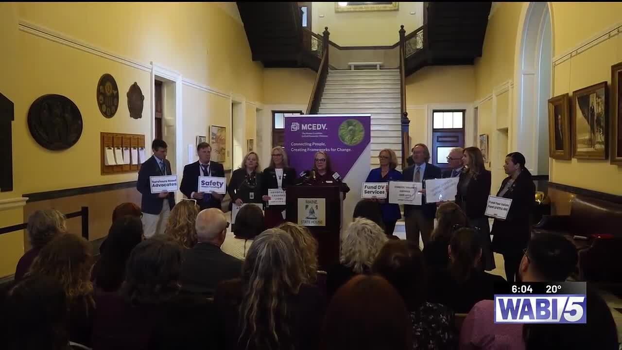 Advocates combating domestic violence gather in support of two bills awaiting funding
