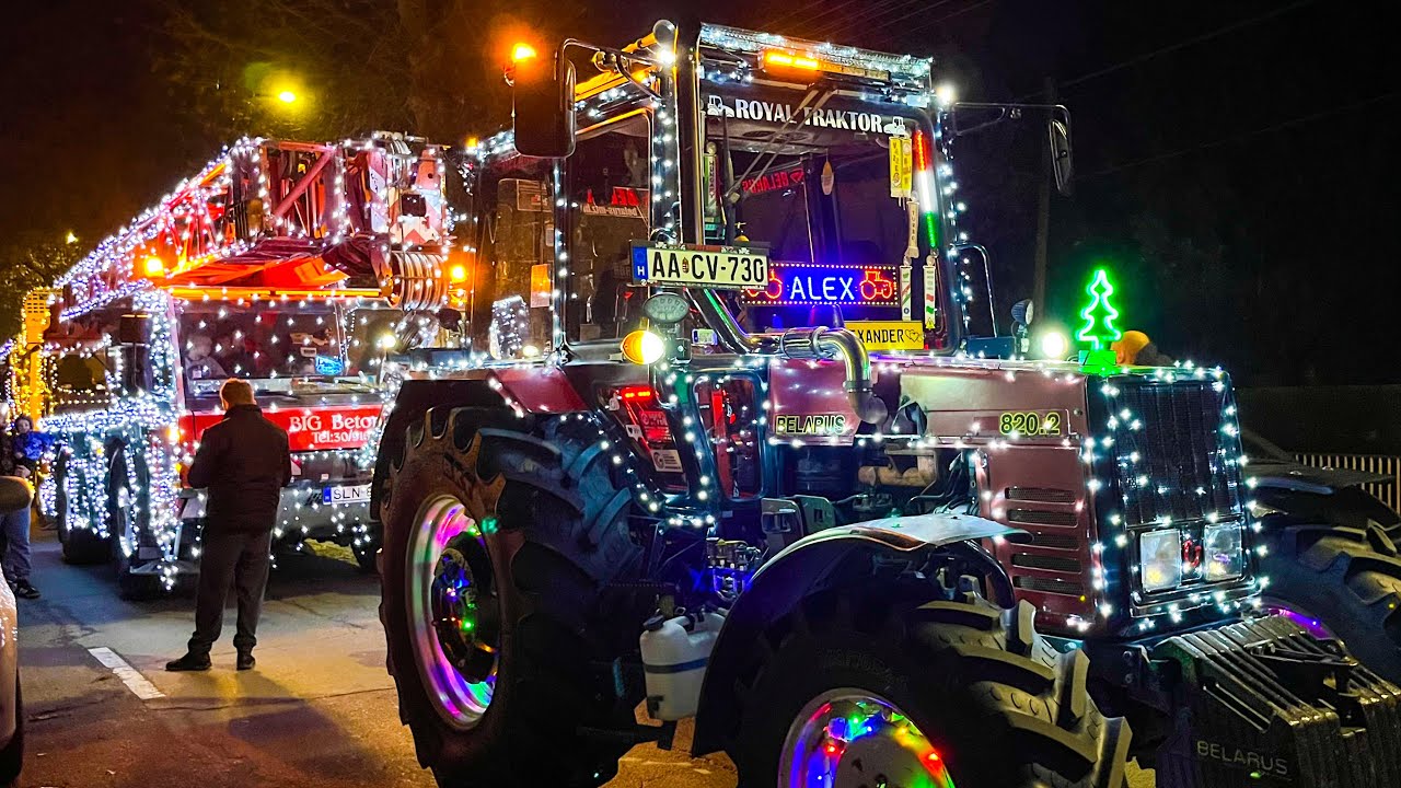 IV. Traktoros J&oacute;t&eacute;konys&aacute;gi F&eacute;nytraktoros felvonul&aacute;s Balatonlell&eacute;n 🎄 Light Up The Night Tractor