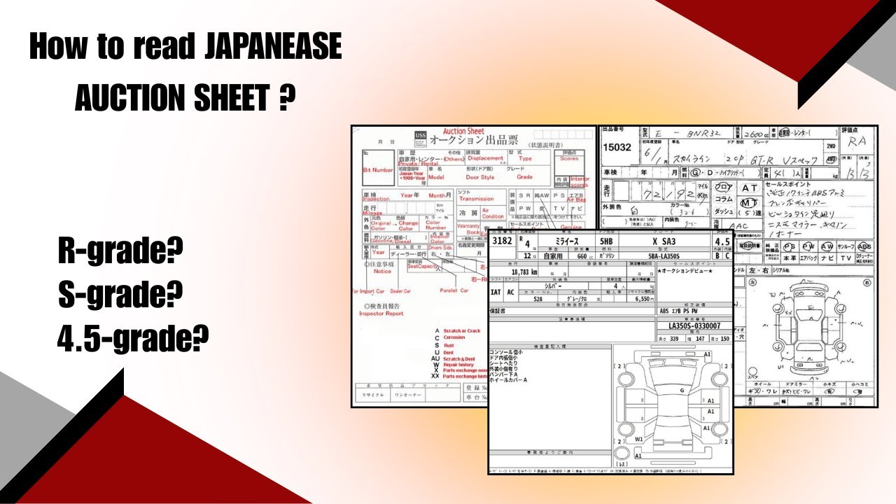 How to read "JAPANEASE CAR AUCTION SHEET? | What is R , S, RA grade?|