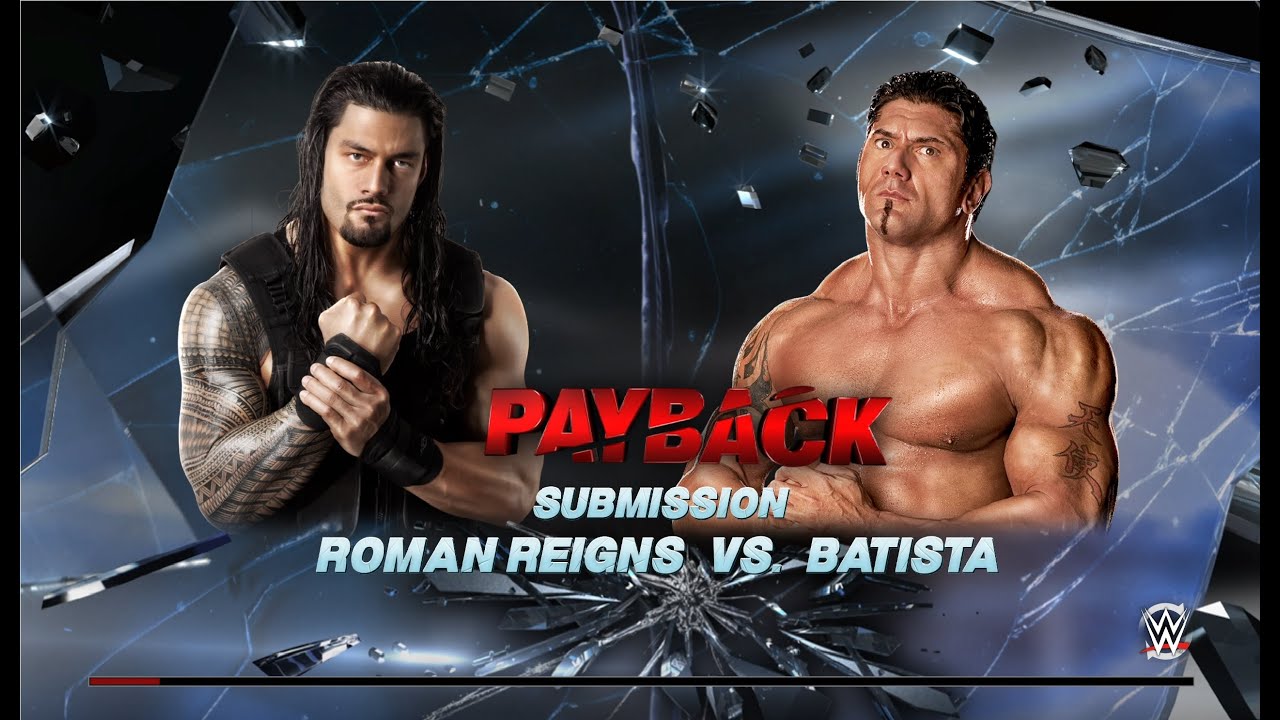 WWE 2k15 Личное первенство Submission шестой раунд Roman Reigns - Batista 03