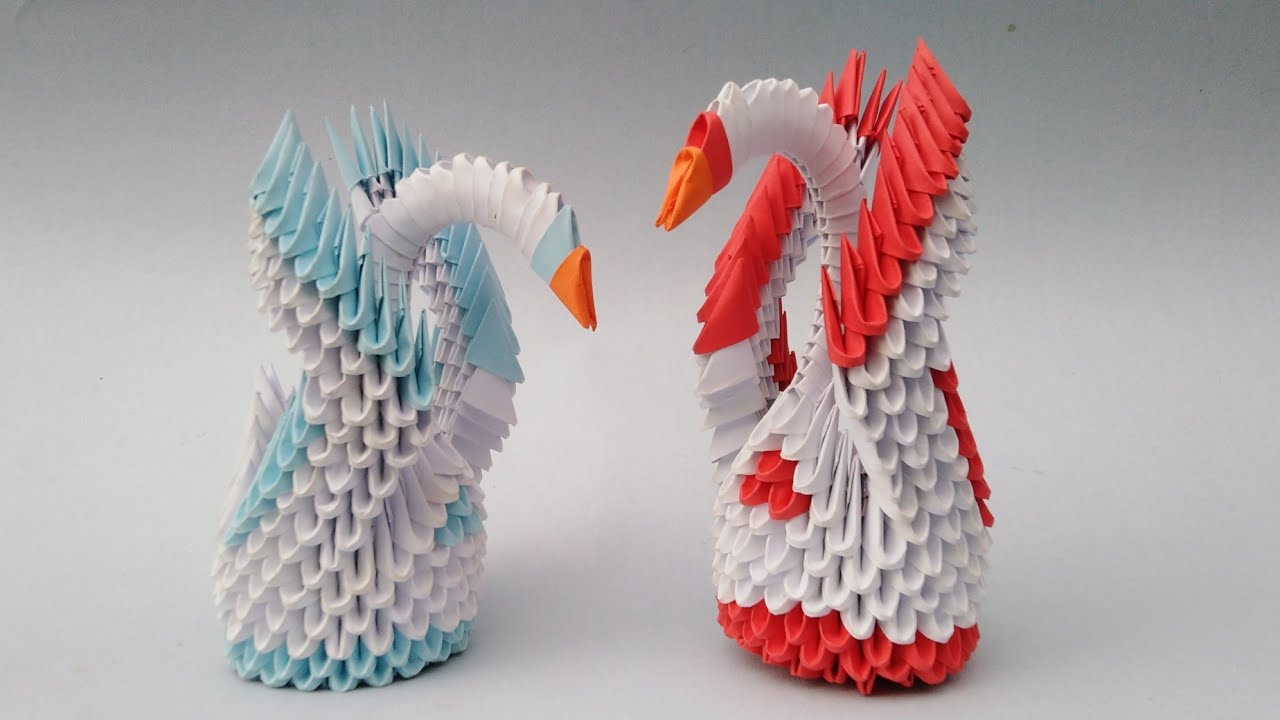 how to make an 3d origami swan easy |3d origami |hathara athe #origami #viral #3dorigami