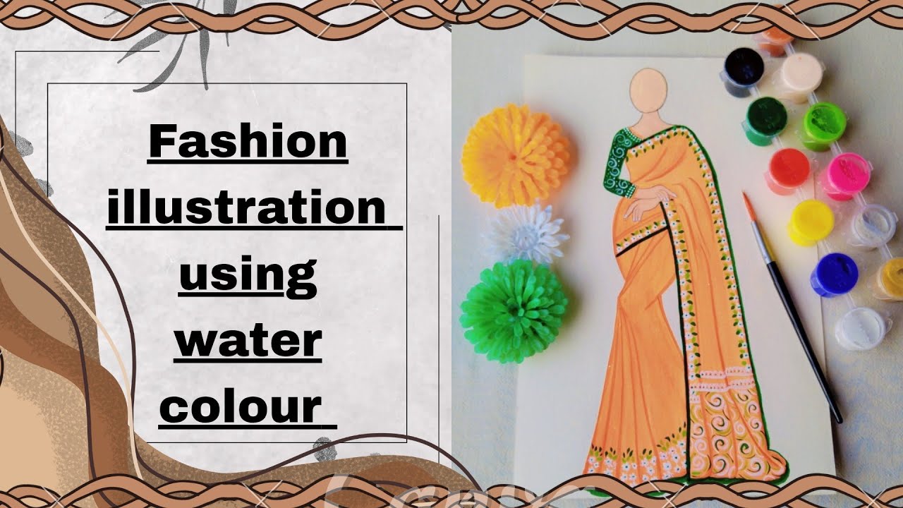 watercolour से बनाए साड़ी पेंटिंग 