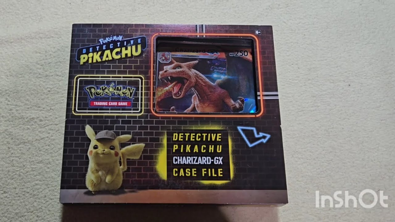 Unboxing pokemon detective pikachu charizard gx case file collector box 