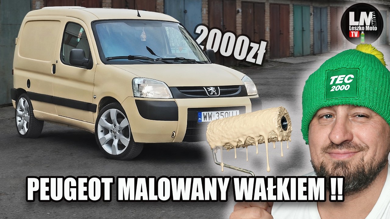 JAK NAJTANIEJ ODŚWIEŻYĆ AUTO !! PEUGEOT PARTNER MALOWANY WAŁKIEM DOSTAŁ DRUGIE ŻYCIE