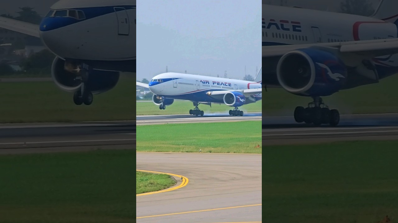 Airpeace Boeing 777 Landing in Lagos #b777 #boeing #airpeace #aviation #planespotting #airplane