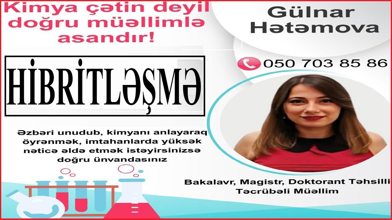 🔊Dərs: Hibritləşmə Sadə dildə [Gülnar Hətəmova] #kimya #hybrid #eduaz #education #science 