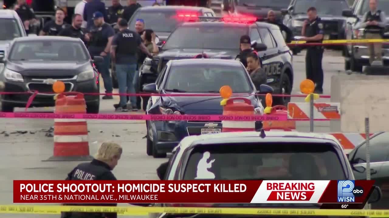 Homicide suspect killed in shootout