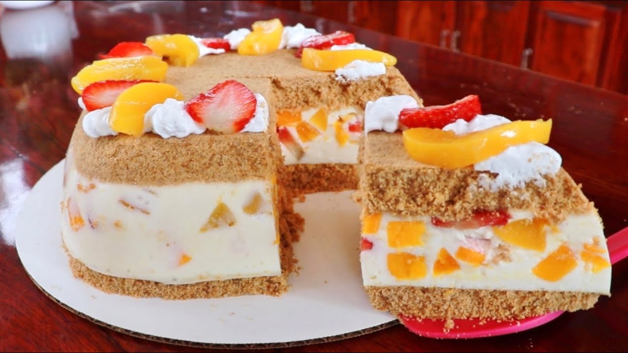 EL POSTRE FRUTAL MÁS RICO! TARTA DE GALLETAS Y FRUTA / Delicia de frutas