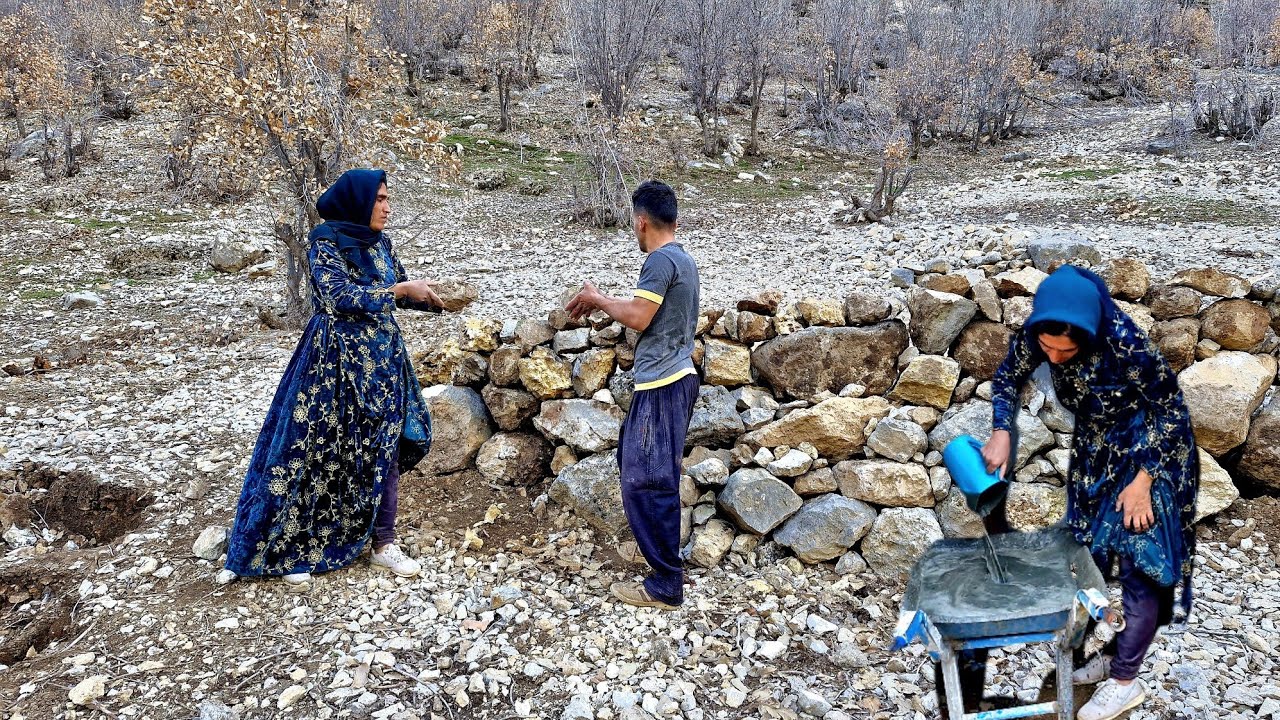 A mother works in the mountains to pay for the land.