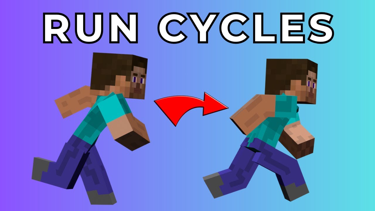 How To Make Run Cycles - Minecraft Animation Tutorial (Blender 4.0)