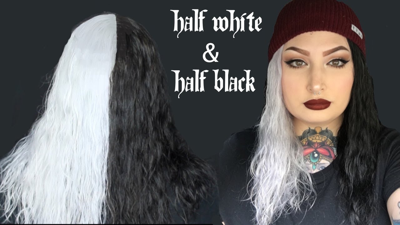 Half Black & Half White Hair | SPLIT DYE