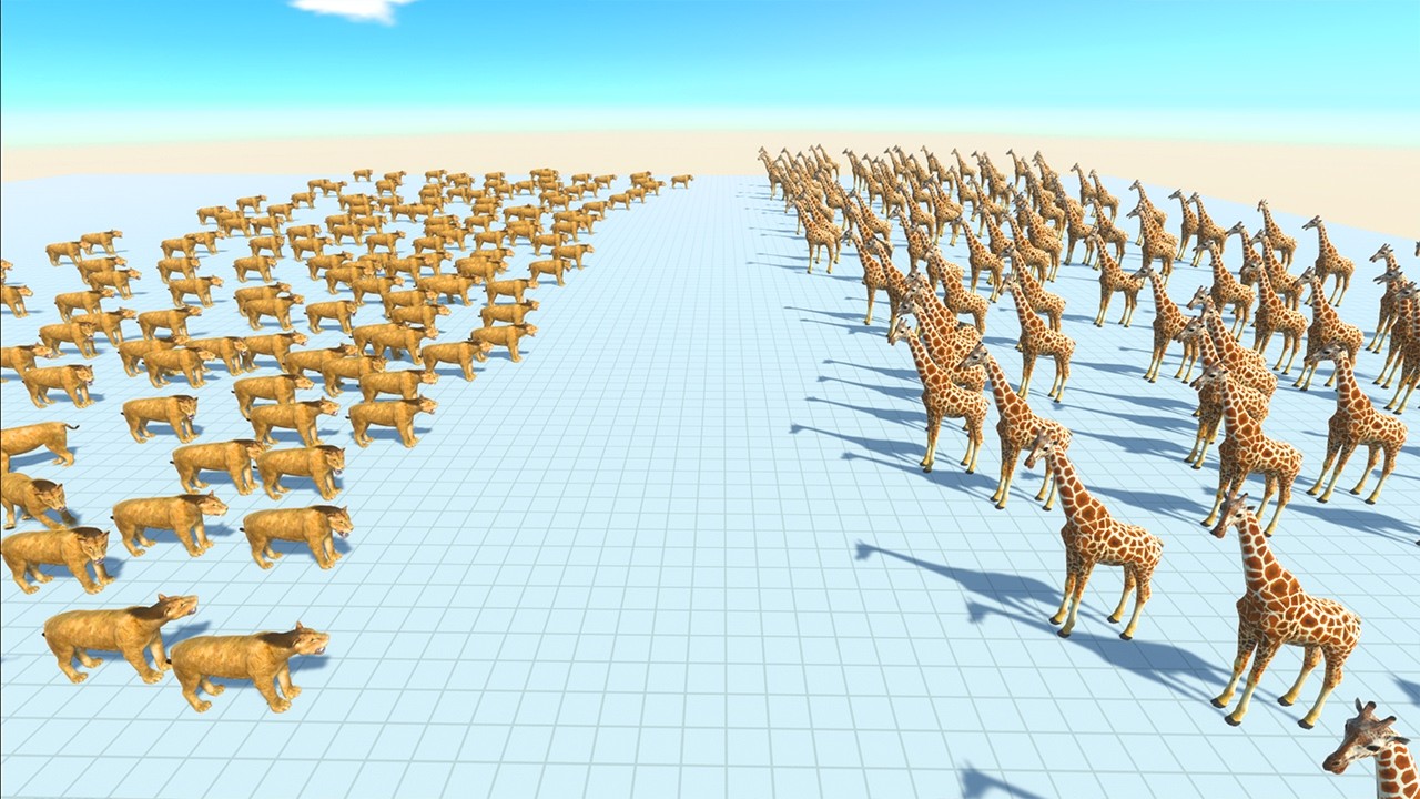 100x Smilodon Army vs 100x Modern Mammals | ARBS-Animal Revolt Battle Simulator