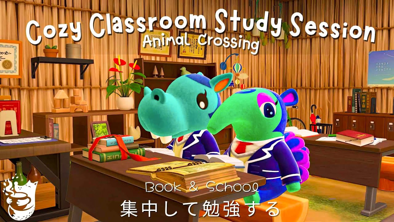 Cozy Classroom Study Session 📚✨ Animal Crossing School Vibes & Focus Jazz Music