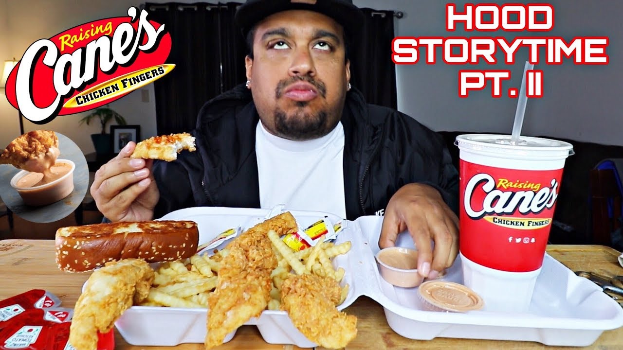 Raising Cane’s Mukbang | Fried Chicken Fingers, Crinkle Cut Fries, Texas Toast & Tea | STORYTIME