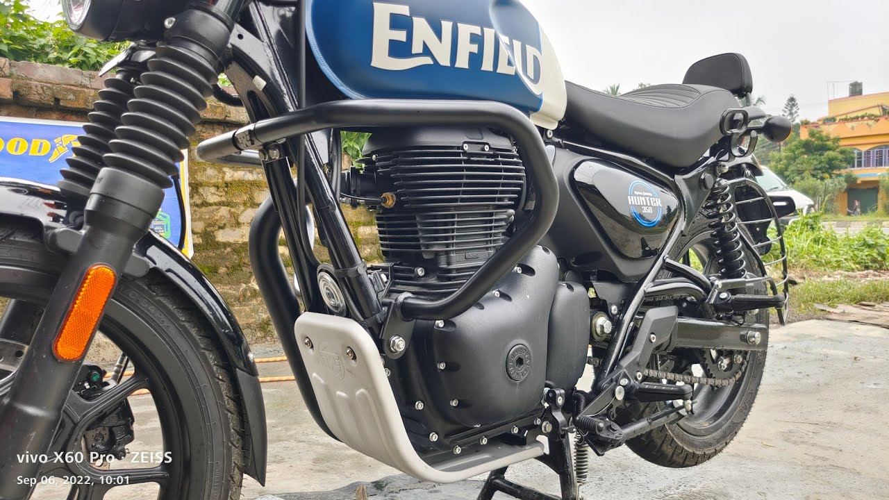 CRASH GUARD AND SUM GUARD INSTALLATION VIDEO FOR ROYAL ENFIELD HUNTER 💥