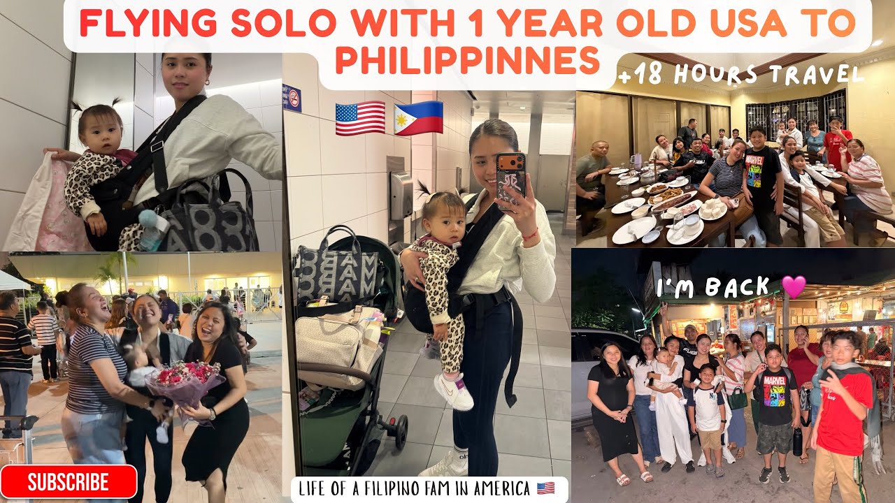 FLYING SOLO WITH A ONE YEAR OLD ( +18 HOURS OF TRAVEL ) TO SURPRISE MY FAM IN PHILIPPINES 🇺🇸🇵🇭
