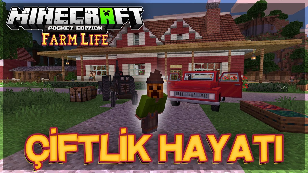 &Ccedil;İFTLİĞİME HOŞGELDİNİZ!!! | Minecraft PE &Ccedil;iftlik Hayatı Haritası [Farm Life]