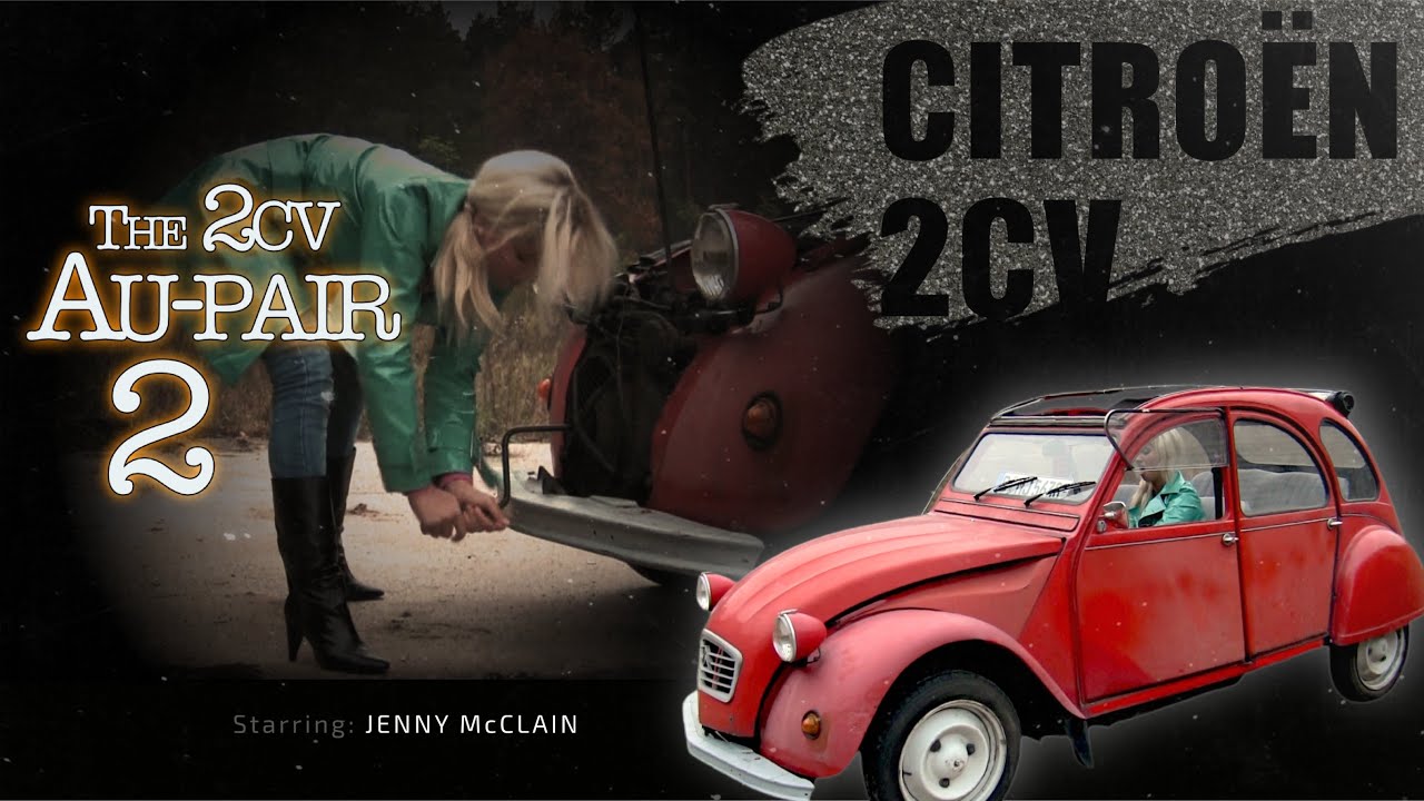 Kaltstart mit Hand-Kurbel ???  Frau quält Citroen 2CV Ente