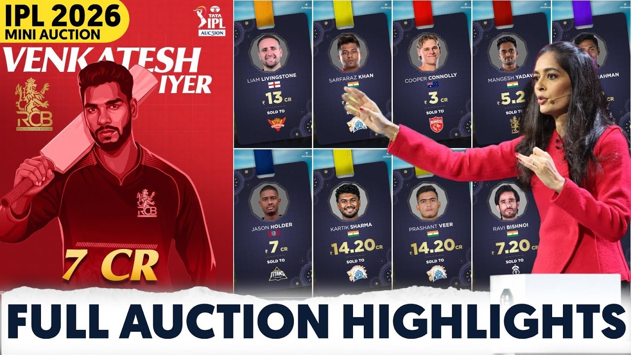 IPL 2026 FULL AUCTION HIGHLIGHTS - ALL SOLD PLAYERS LIST