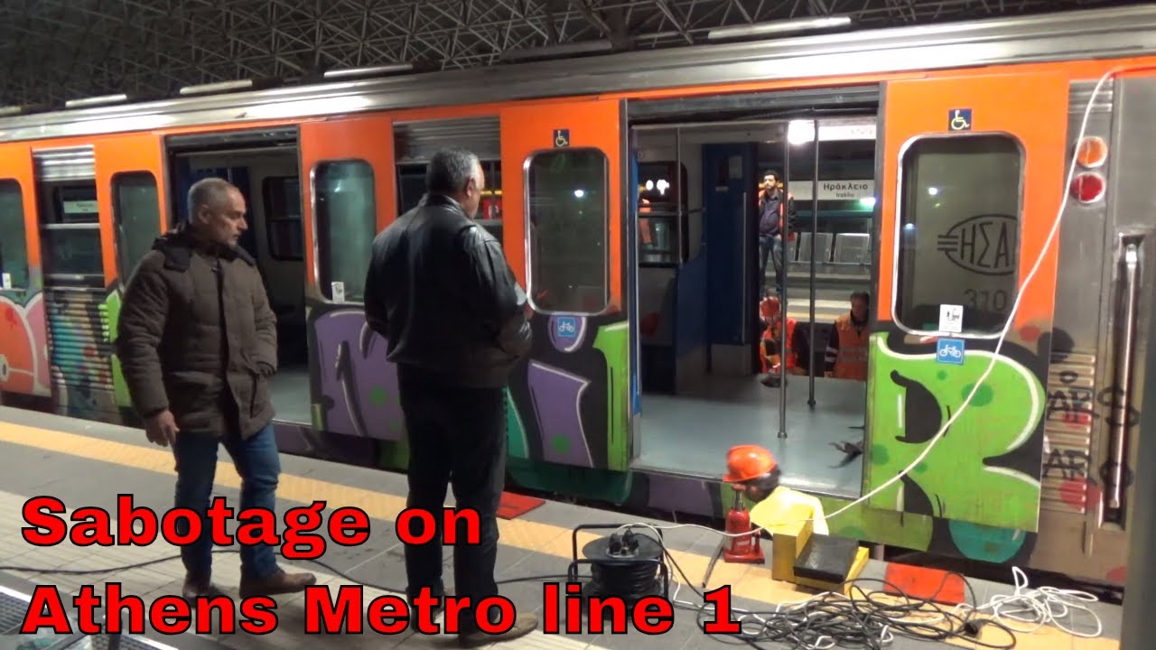 DERAILMENT on Athens Metro line 1 at Iraklio station