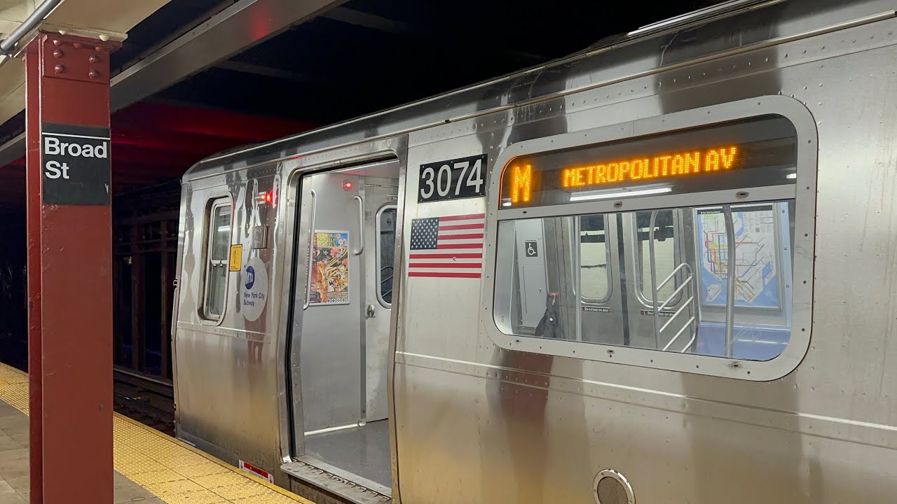 Via the Nassau Street Line: R179 M Train Ride from Broad Street to Middle Village-Metropolitan Ave