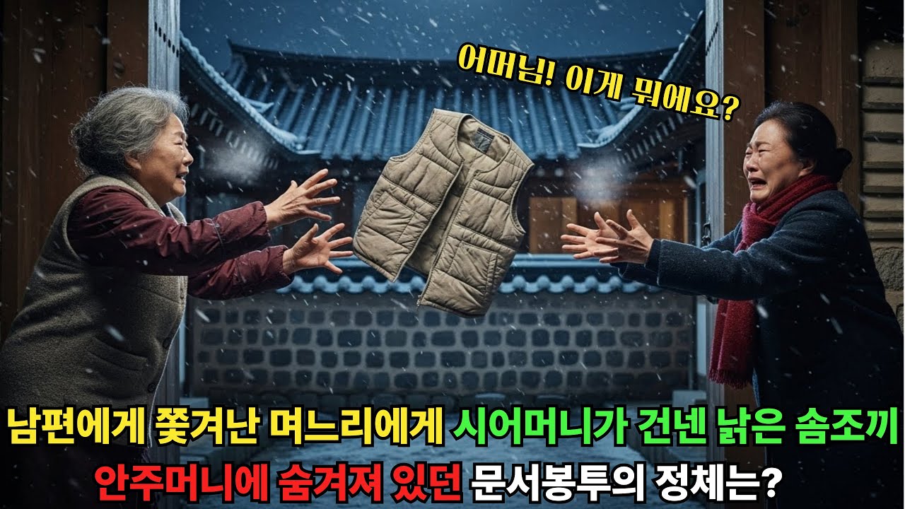 남편에게 내쫓긴 아내… 시어머니가 건넨 낡은 솜조끼, 안주머니를 만진 순간 모든 판이 뒤집혔습니다 | 오디오북 | 노후사연 | 감동사연 | 충격실화 | 시니어사연