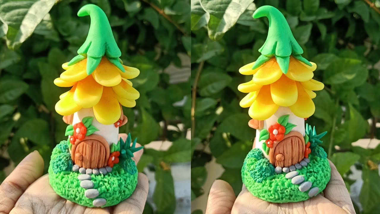 Fairy House With Waste Materials | Air Dry Clay Craft Ideas | Best Out Of Waste Crafts #craftytricks