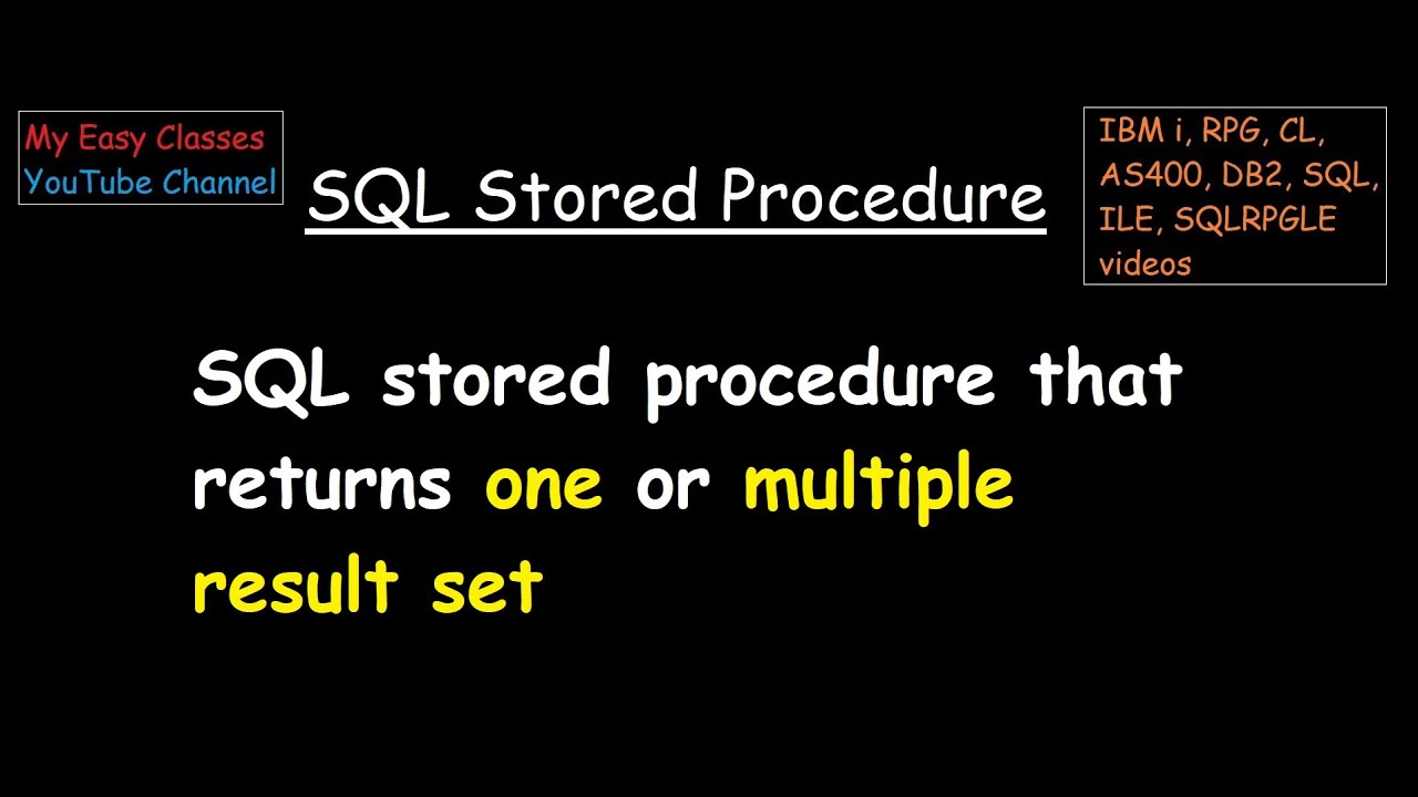 SQL stored procedure that returns one or multiple result set in IBM i Db2 AS400