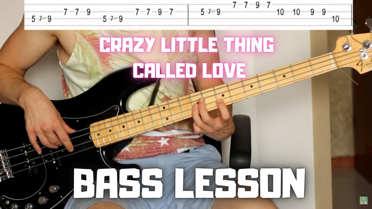 Queen - Crazy Little Thing Called Love (Bass cover with TABS)