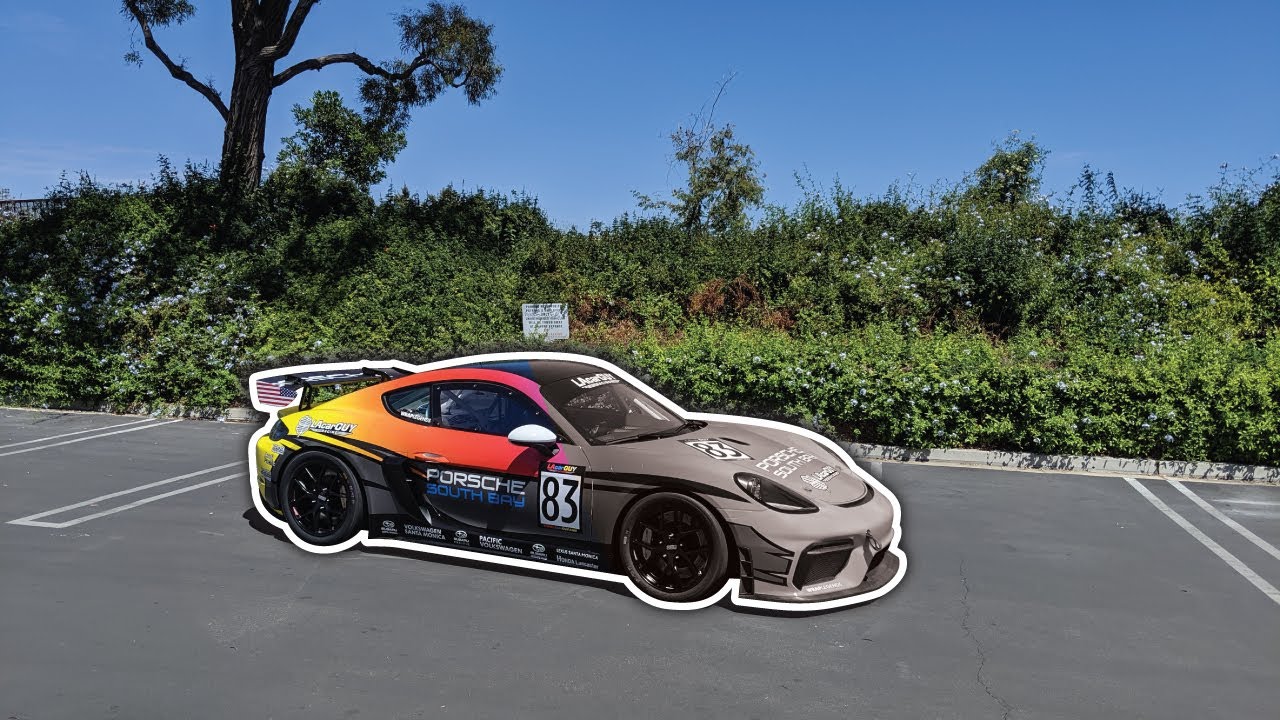 Porsche 718 Cayman GT4 CS MR wrapped for Porsche Southbay LAcarGUY