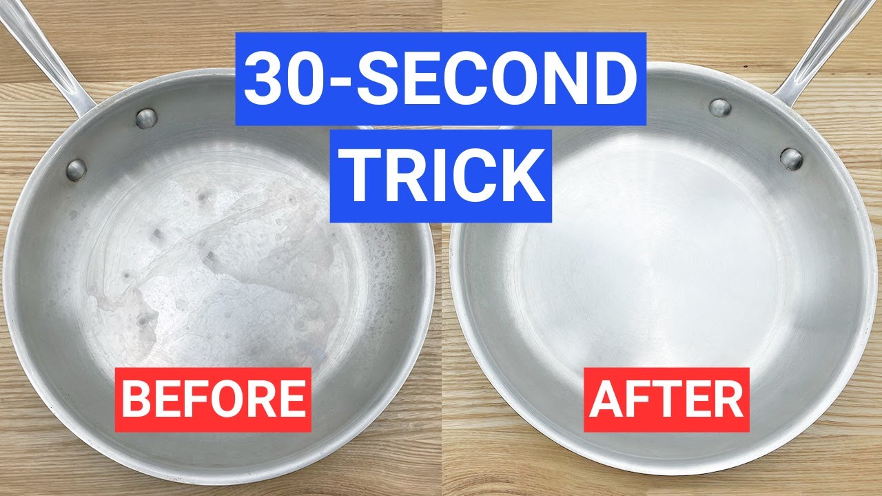 30-Second Trick to Remove White Spots From Stainless Steel Pans