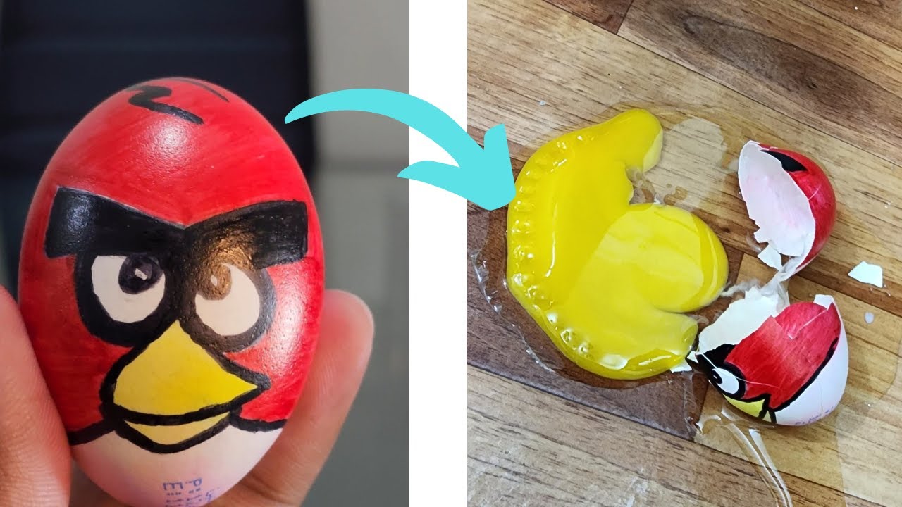 How to Draw Angry Bird on Egg | #eggart #angrybirds