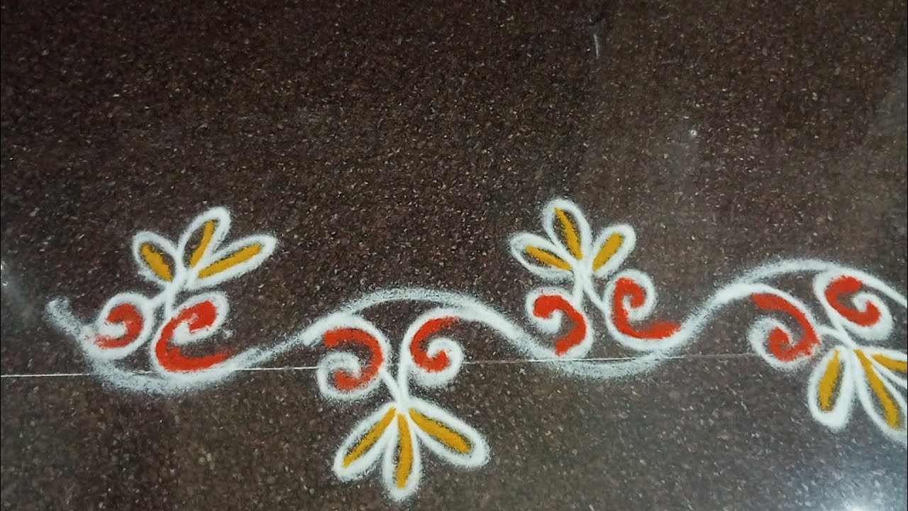 Dhanurmasam special  5 side border rangoli designs🌹freehand rangoli🌹