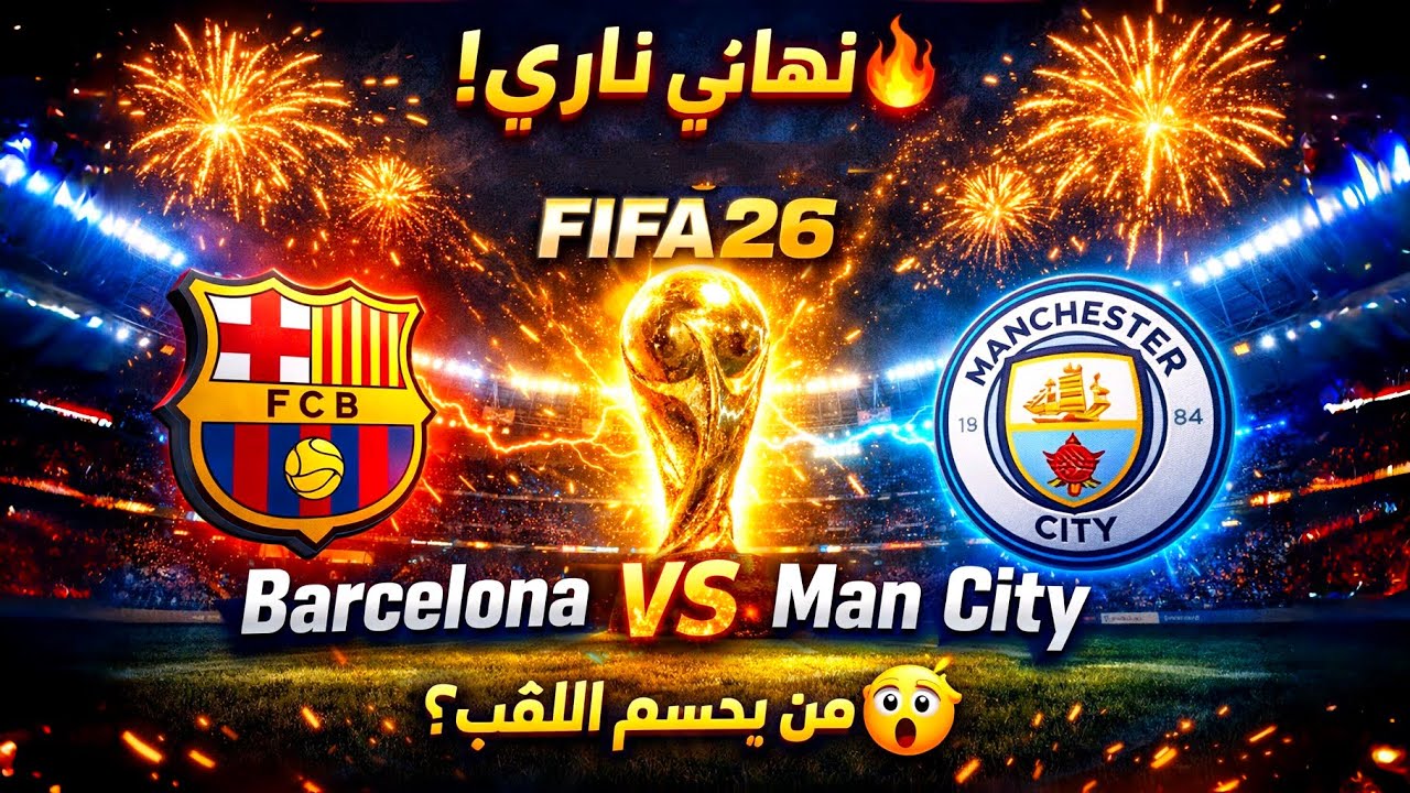برشلونة VS مانشسترسيتي نهائي كأس FIFA 26🏆من يحسم اللقب؟