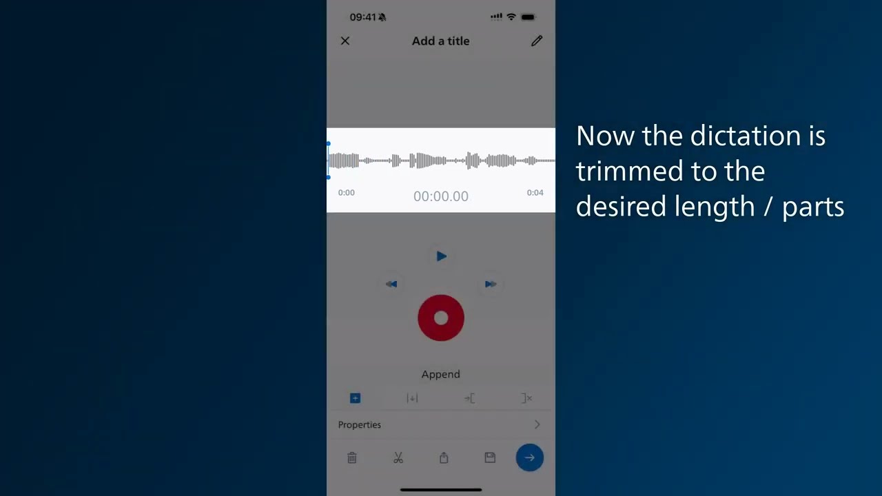 SpeechLive Mobile App : How to trim dictation audio