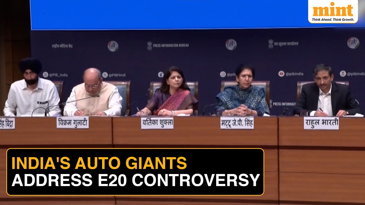 India's Top Auto Makers Hold Rare Joint Press Conference Amid Growing E20 Fuel Controversy | WATCH