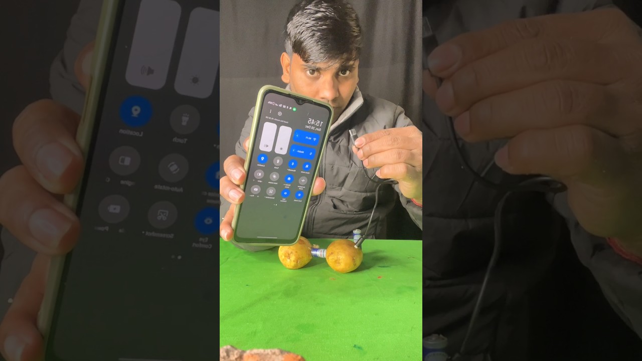 Potato_Battery Mobile Charger Hack ✅ | science experiments #shorts #experiment #trending #viral