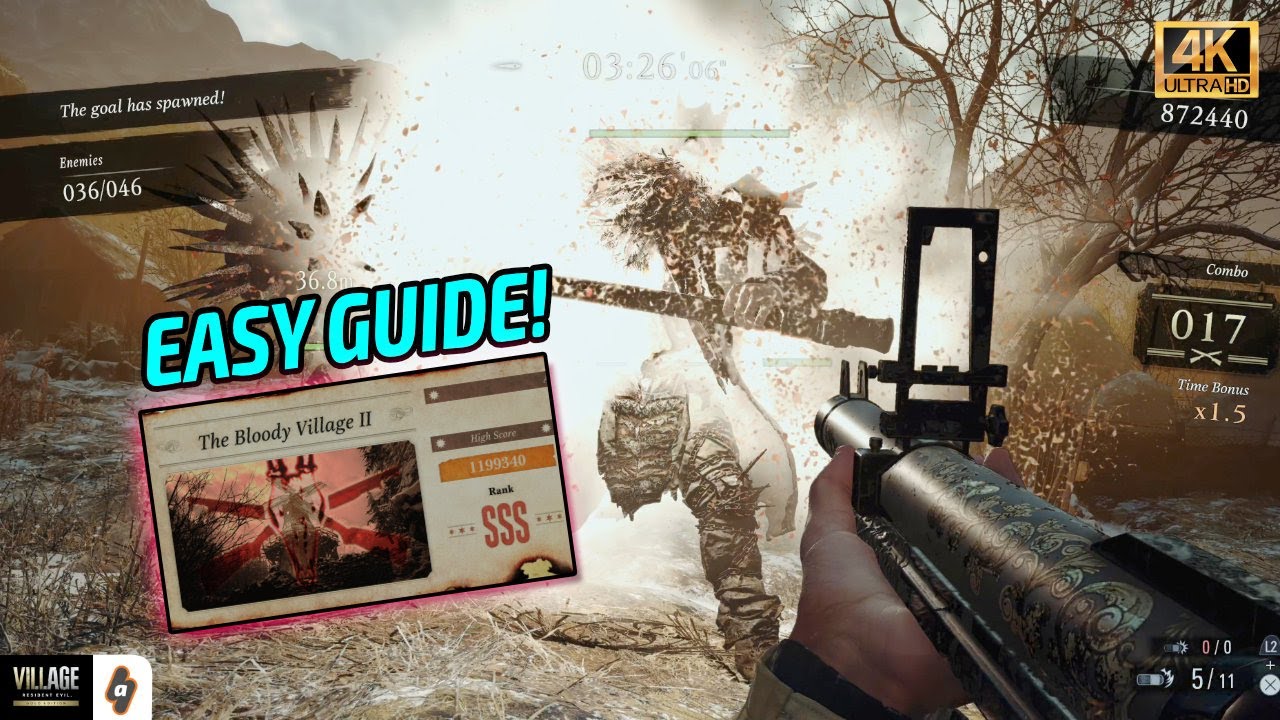 EASY Step by Step Walkthrough to SSS Rank in Bloody Village II | Mercenaries Resident Evil Village